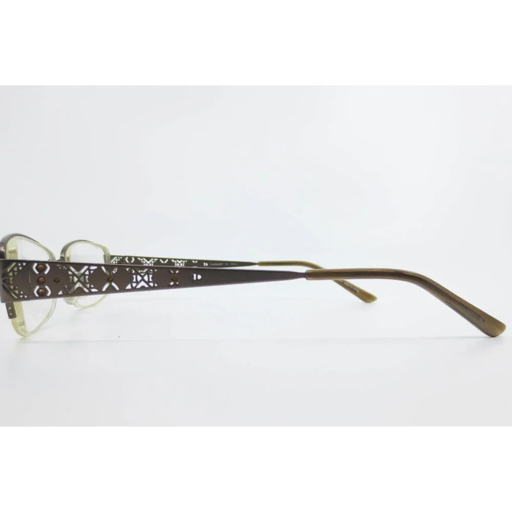 Charmant Titanium Eyeglasses Brown Filigree Rectangular Frames CH10825 LB